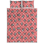 Cute Baby Panda Pattern Print Quilt Bed Set