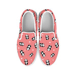 Cute Baby Panda Pattern Print White Slip On Shoes