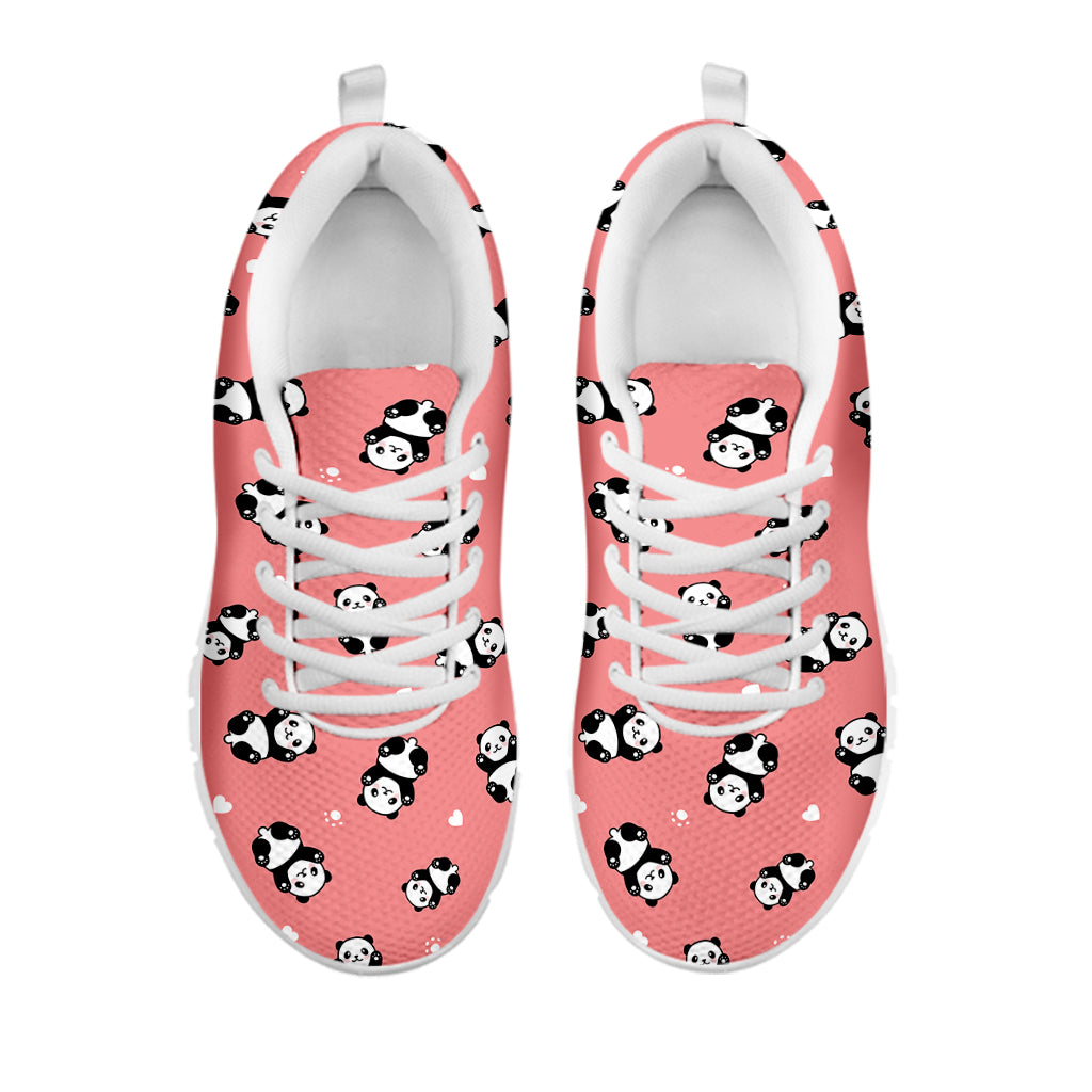 Cute Baby Panda Pattern Print White Sneakers