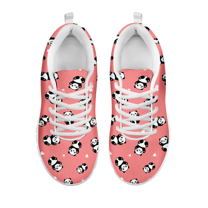 Cute Baby Panda Pattern Print White Sneakers