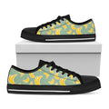 Cute Banana Pattern Print Black Low Top Sneakers