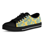 Cute Banana Pattern Print Black Low Top Shoes