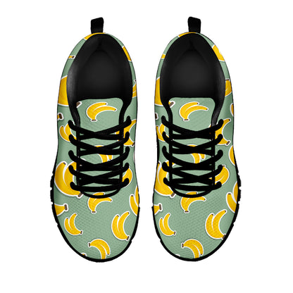 Cute Banana Pattern Print Black Sneakers