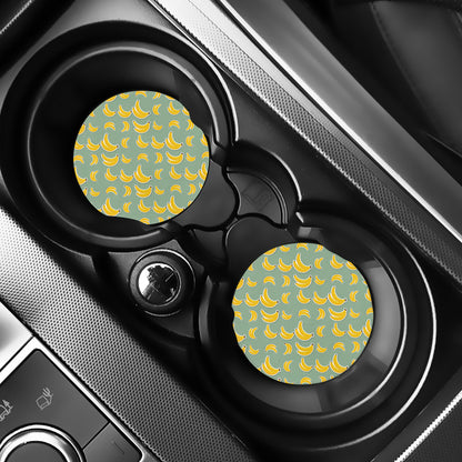 Cute Banana Pattern Print Car Coasters