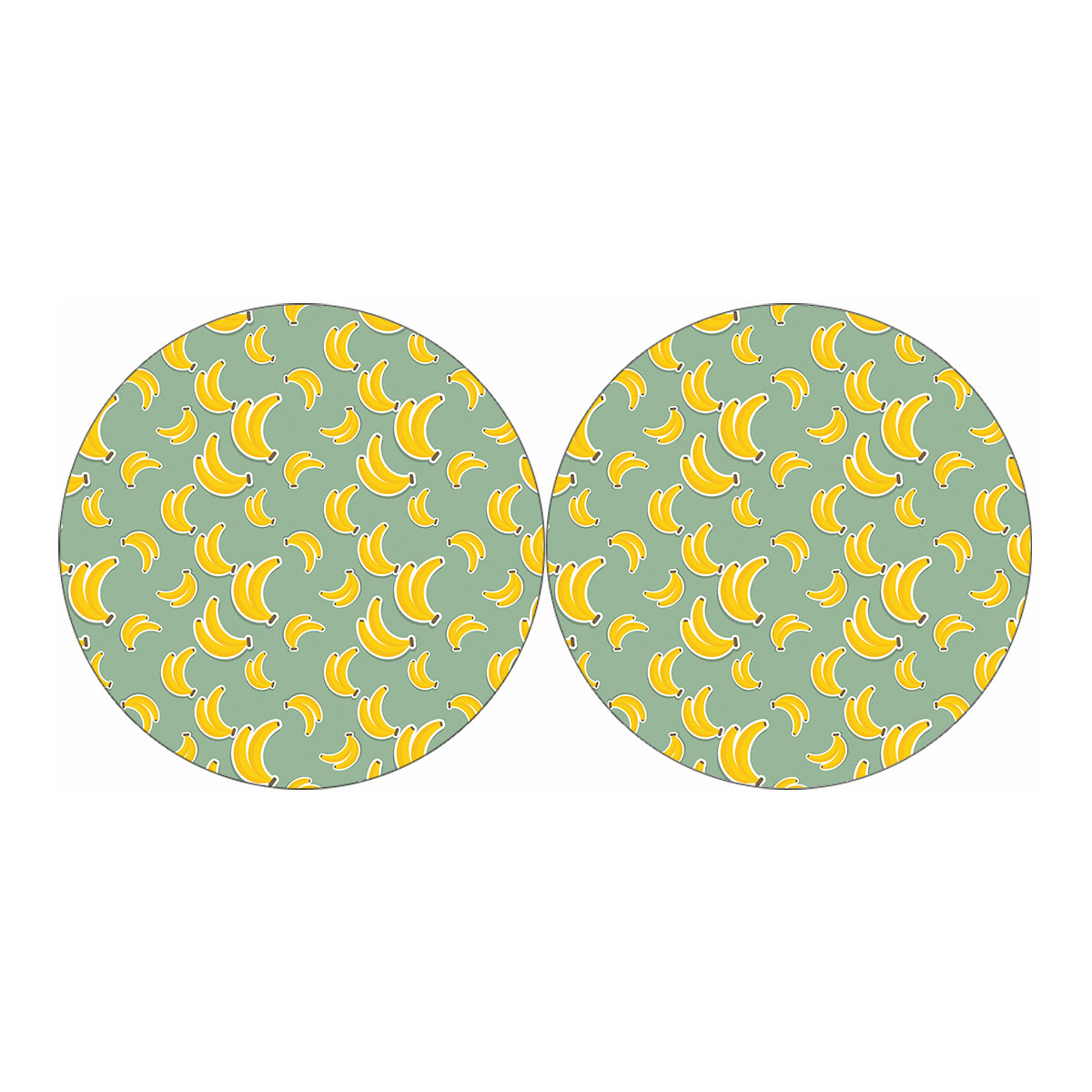 Cute Banana Pattern Print Car Coasters