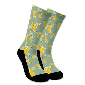 Cute Banana Pattern Print Crew Socks