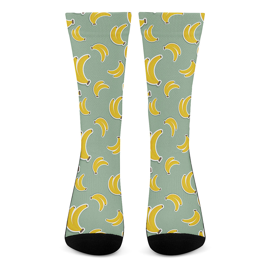 Cute Banana Pattern Print Crew Socks