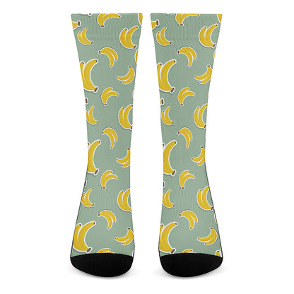 Cute Banana Pattern Print Crew Socks