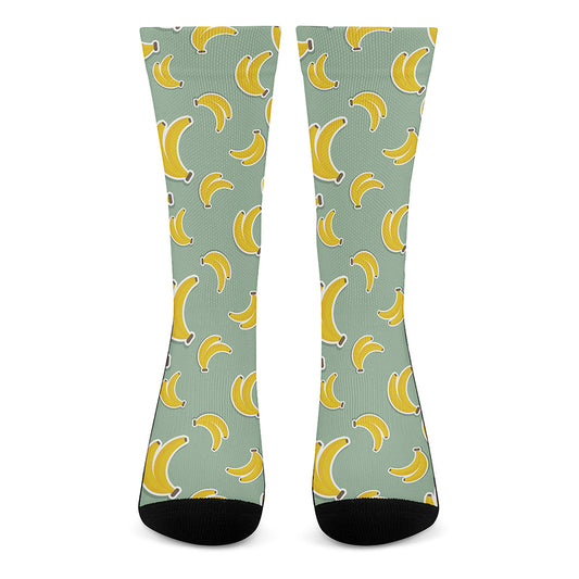 Cute Banana Pattern Print Crew Socks