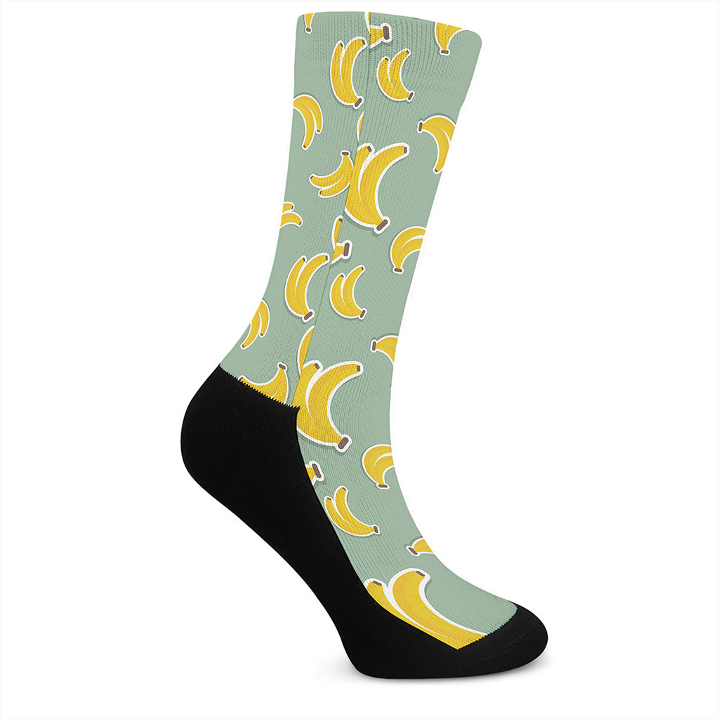 Cute Banana Pattern Print Crew Socks