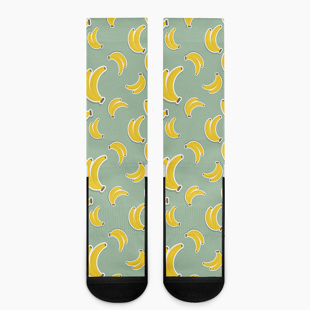 Cute Banana Pattern Print Crew Socks