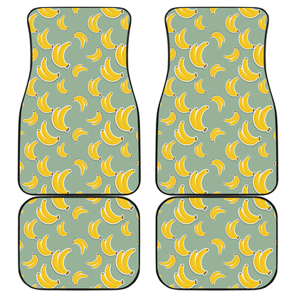 Cute Banana Pattern Print Front and Back Car Floor Mats