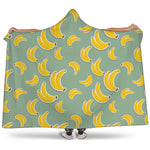 Cute Banana Pattern Print Hooded Blanket