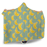 Cute Banana Pattern Print Hooded Blanket