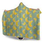 Cute Banana Pattern Print Hooded Blanket