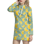 Cute Banana Pattern Print Hoodie Dress