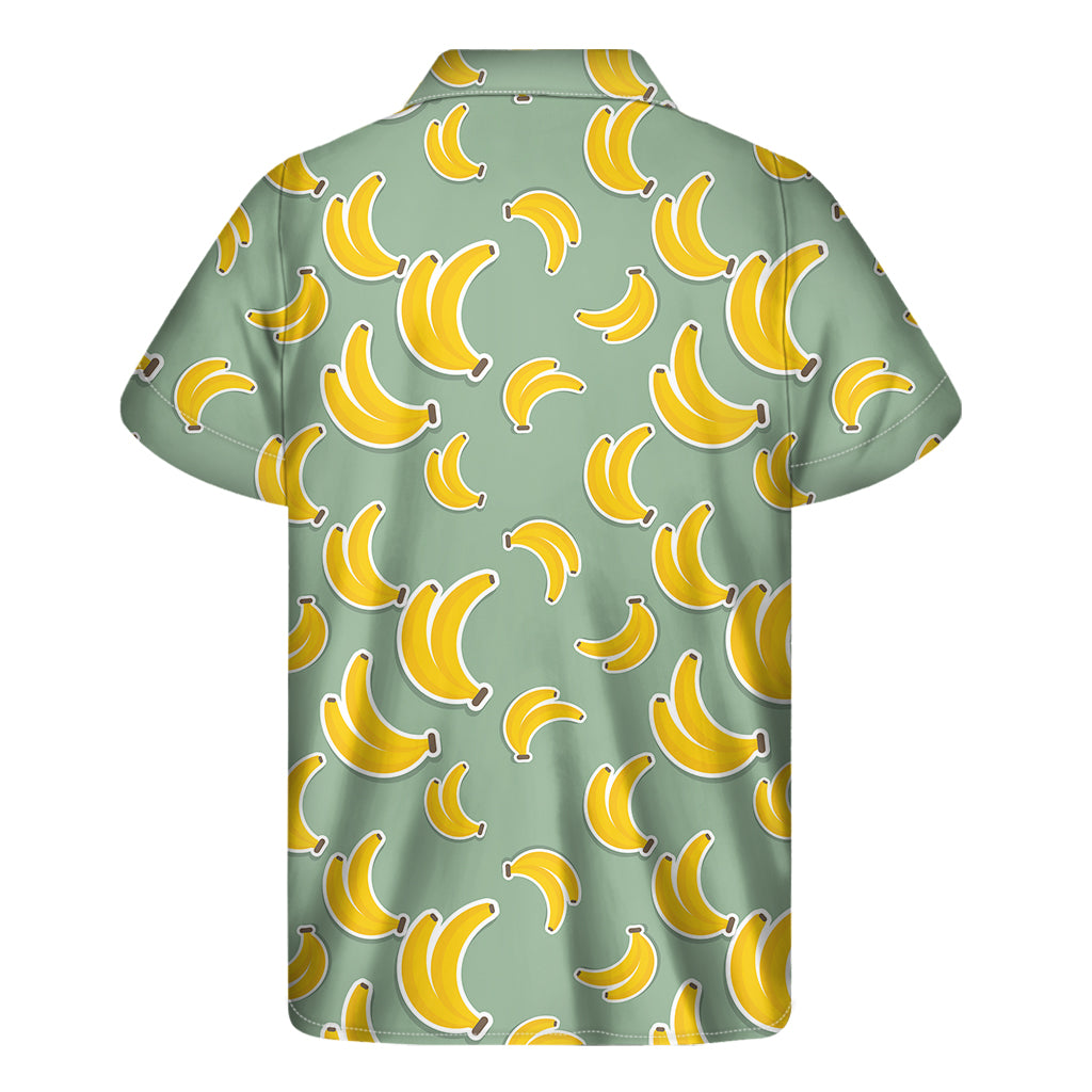 Cute Banana Pattern Print Men's Short Sleeve Shirt
