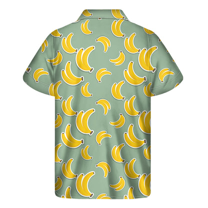 Cute Banana Pattern Print Men's Short Sleeve Shirt