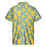 Cute Banana Pattern Print Men's Short Sleeve Shirt