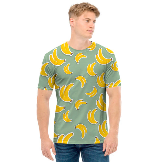 Cute Banana Pattern Print Men's T-Shirt