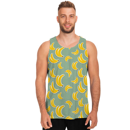 Cute Banana Pattern Print Men's Tank Top