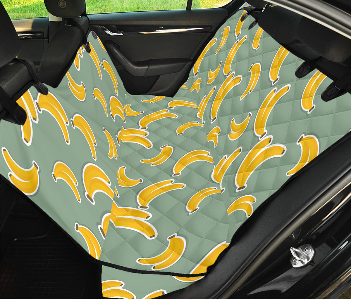 Cute Banana Pattern Print Pet Car Back Seat Cover