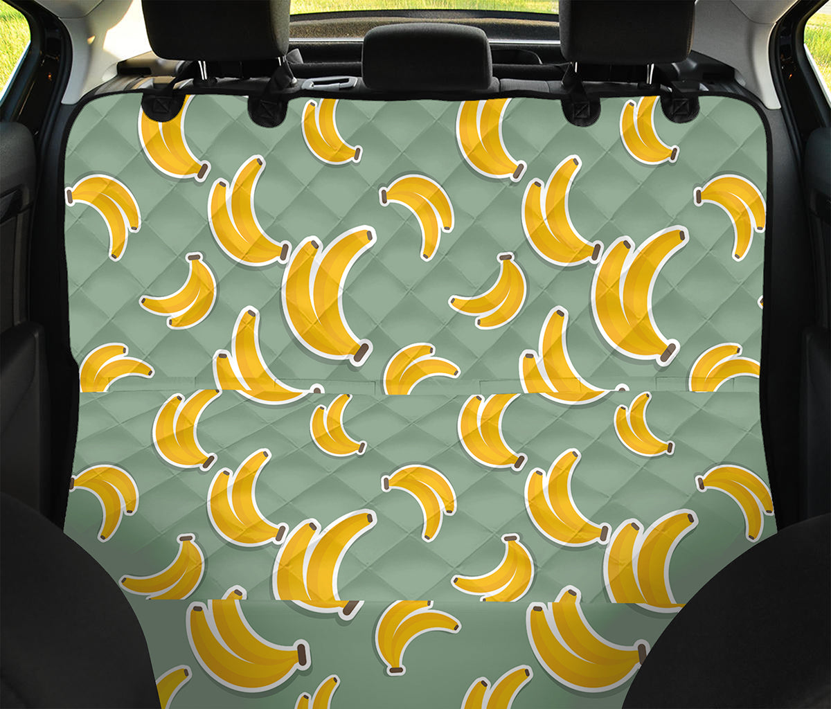 Cute Banana Pattern Print Pet Car Back Seat Cover