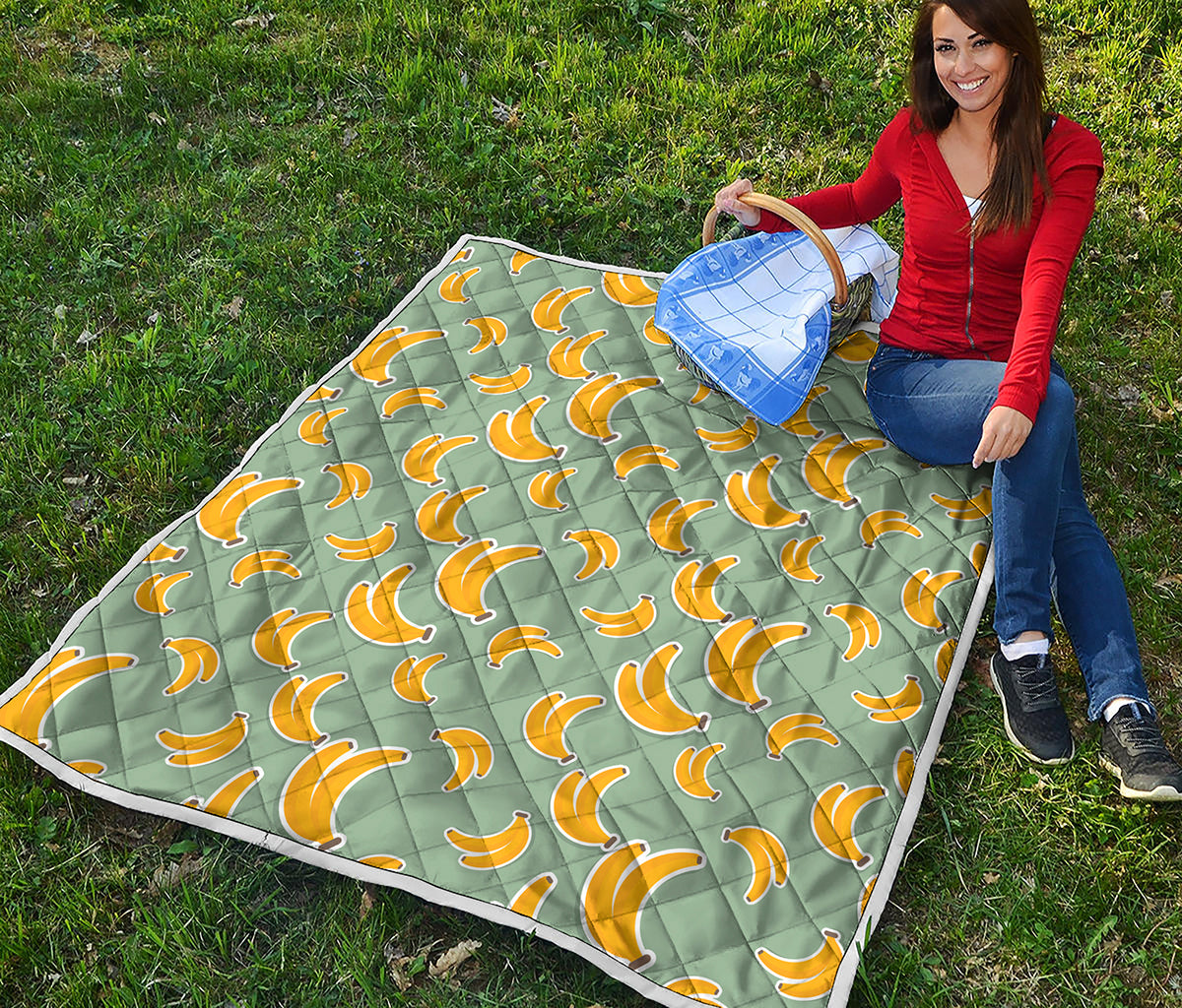 Cute Banana Pattern Print Quilt
