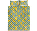 Cute Banana Pattern Print Quilt Bed Set