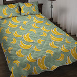 Cute Banana Pattern Print Quilt Bed Set