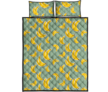 Cute Banana Pattern Print Quilt Bed Set