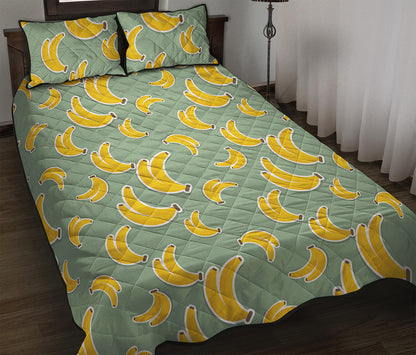 Cute Banana Pattern Print Quilt Bed Set