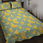 Cute Banana Pattern Print Quilt Bed Set