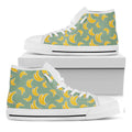 Cute Banana Pattern Print White High Top Sneakers