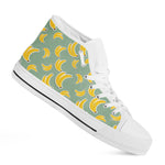 Cute Banana Pattern Print White High Top Shoes