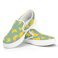 Cute Banana Pattern Print White Slip On Sneakers