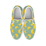 Cute Banana Pattern Print White Slip On Shoes