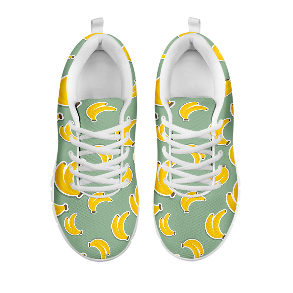 Cute Banana Pattern Print White Sneakers