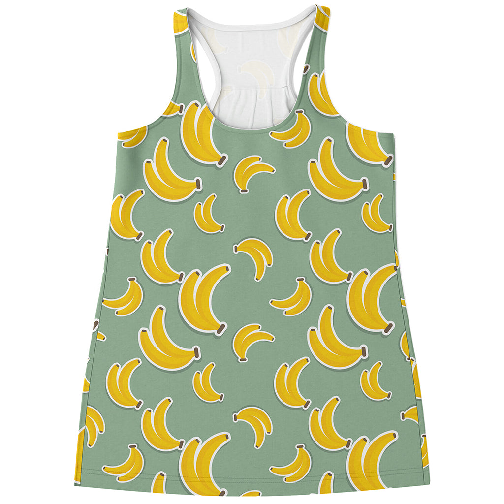 Cute Banana Pattern Print Women's Racerback Tank Top