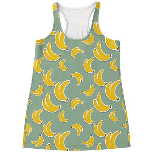 Cute Banana Pattern Print Women's Racerback Tank Top