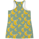 Cute Banana Pattern Print Women's Racerback Tank Top