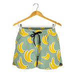 Cute Banana Pattern Print Women's Shorts