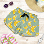 Cute Banana Pattern Print Women's Shorts