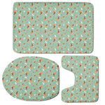 Cute Beagle Puppy Pattern Print 3 Piece Bath Mat Set