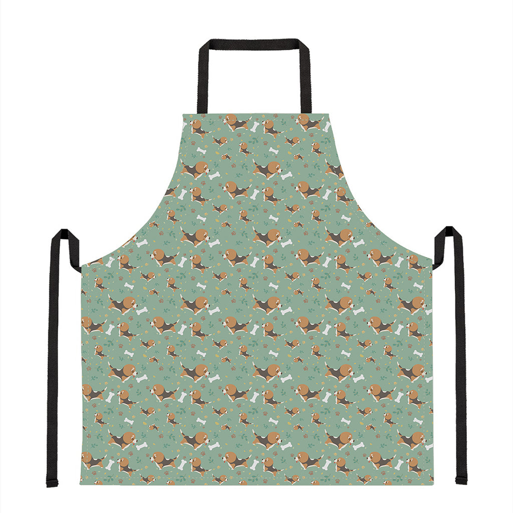 Cute Beagle Puppy Pattern Print Apron