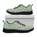 Cute Beagle Puppy Pattern Print Black Running Shoes