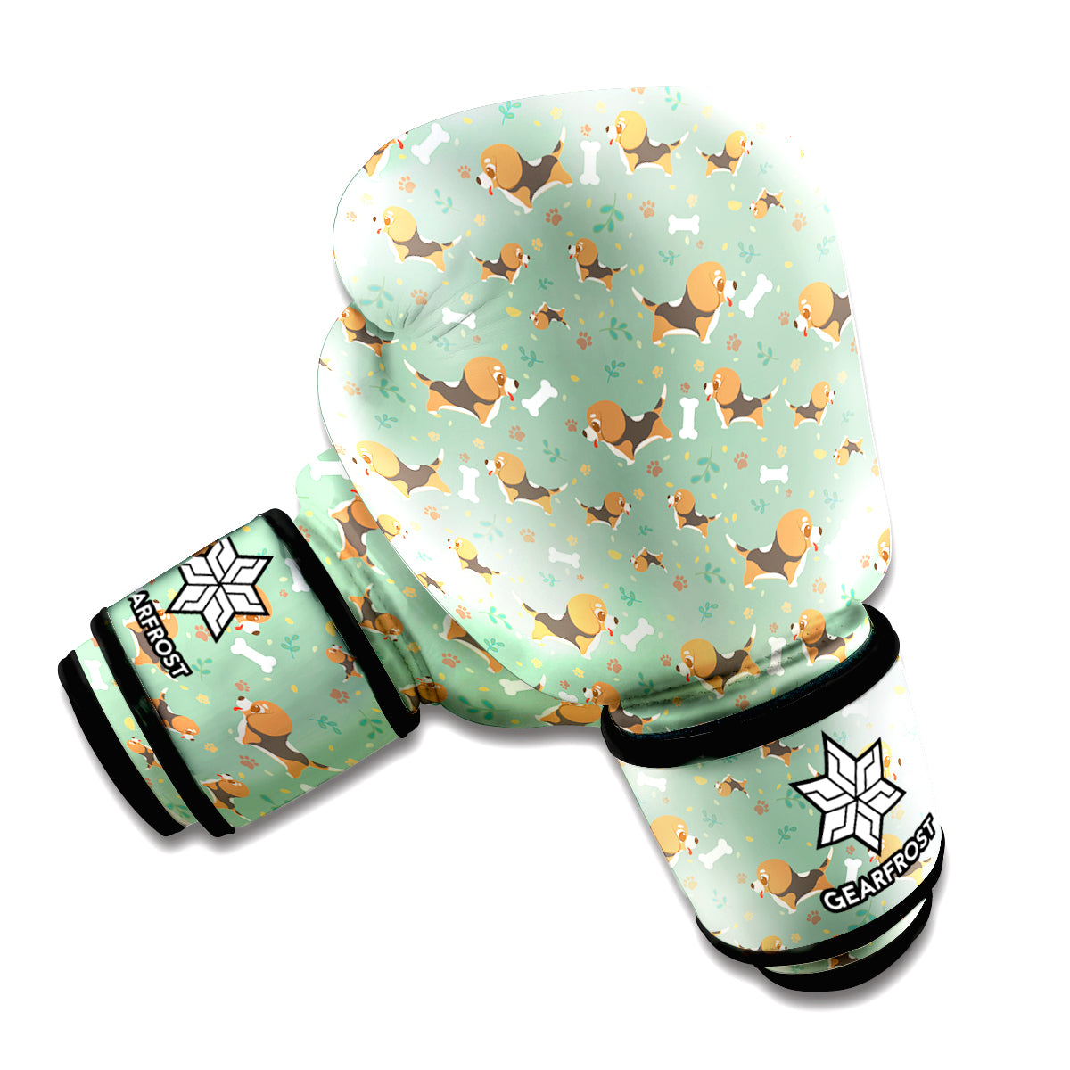 Cute Beagle Puppy Pattern Print Boxing Gloves