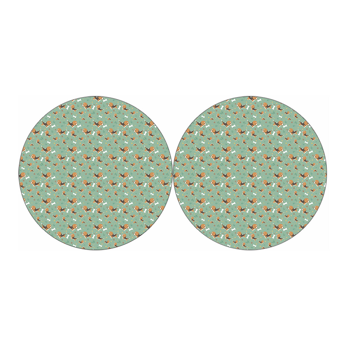 Cute Beagle Puppy Pattern Print Car Coasters