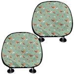 Cute Beagle Puppy Pattern Print Car Headrest Covers