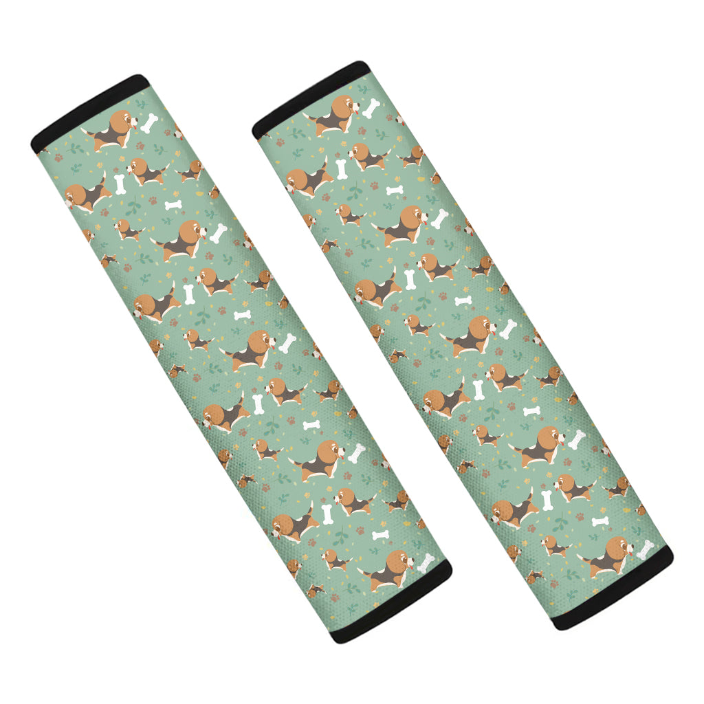 Cute Beagle Puppy Pattern Print Car Seat Belt Covers